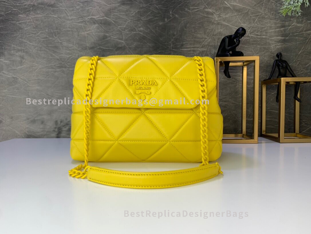 Prada Spectrum Nappa Medium Yellow Leather Shoulder Bag 232